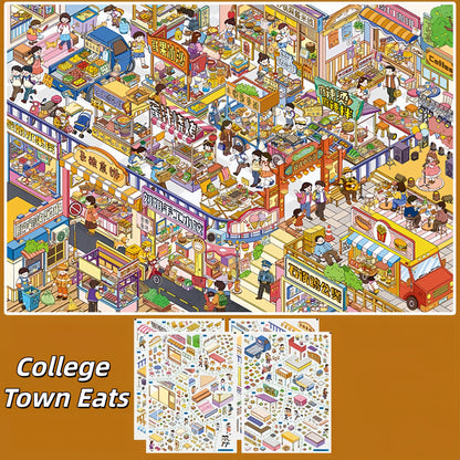 Urban Tapestry 3D Sticker | 8 Cute Miniature Scenes