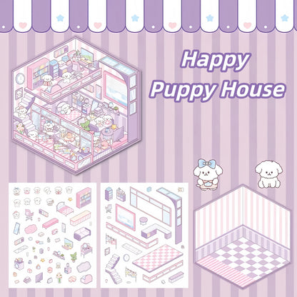 Paw's Shop 3D Sticker | 4 Cute Miniature Scenes