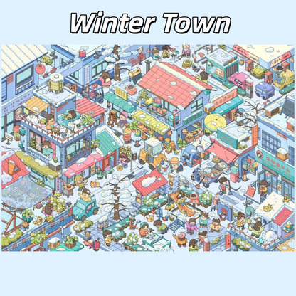 Dream Town 3D Sticker | 2 Cute Miniature Scenes