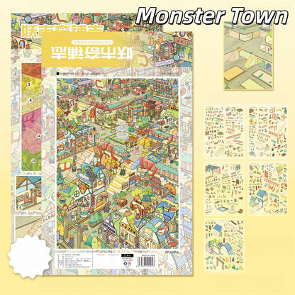 Street Views 3D Sticker | 6 Cute Miniature Scenes