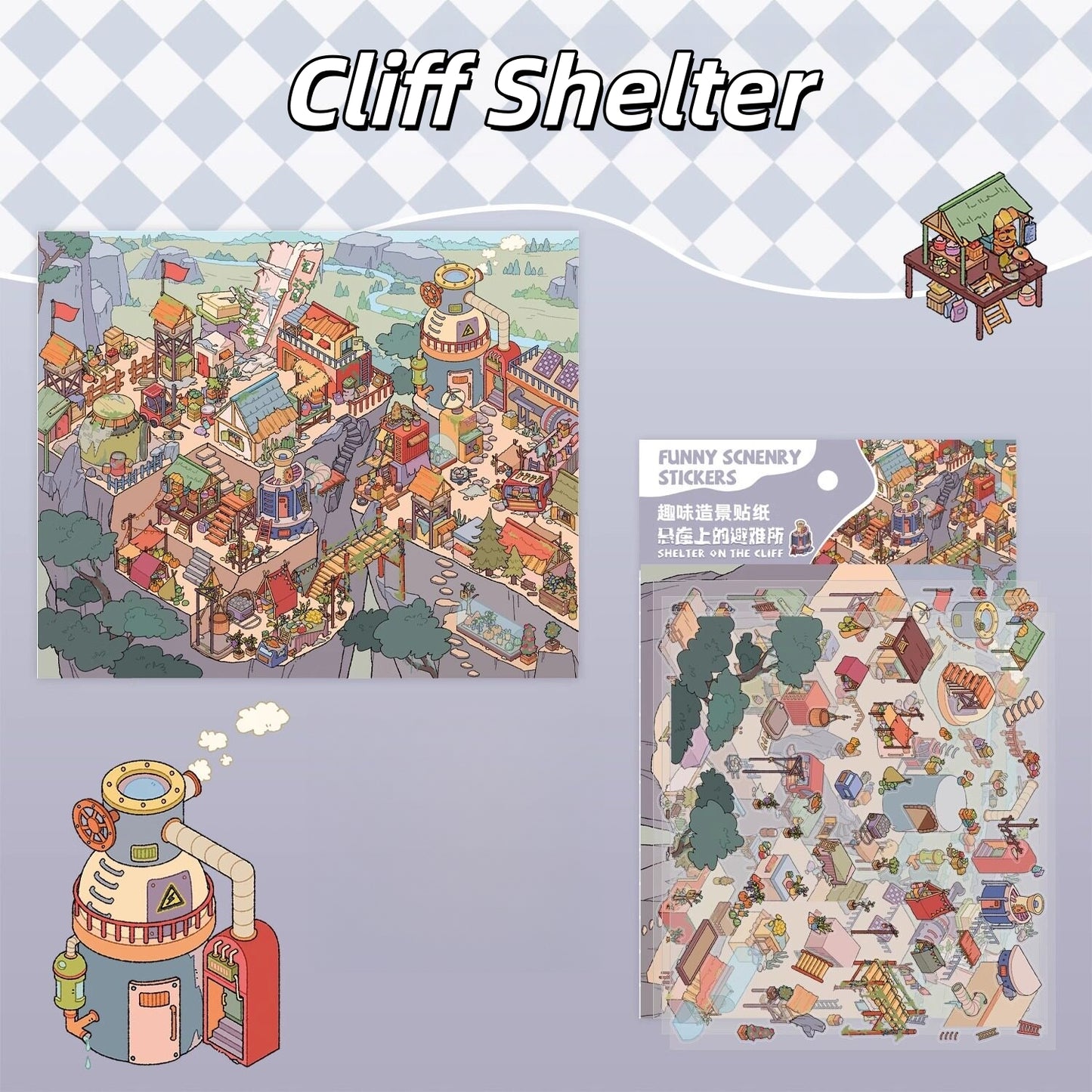 City Wander 3D Sticker | 6 Cute Miniature Scenes