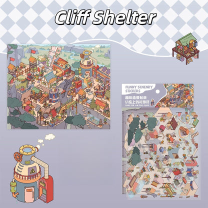 City Wander 3D Sticker | 6 Cute Miniature Scenes