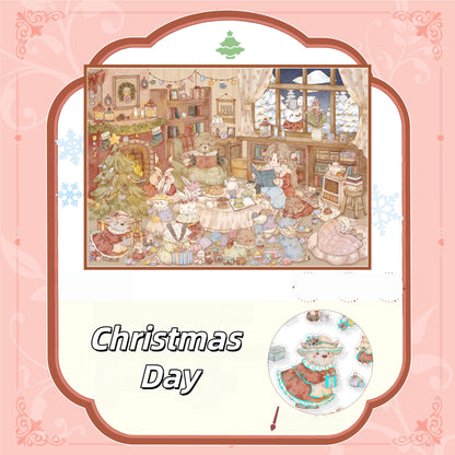 A Year of Festivals 3D Sticker | 4 Cute Miniature Scenes