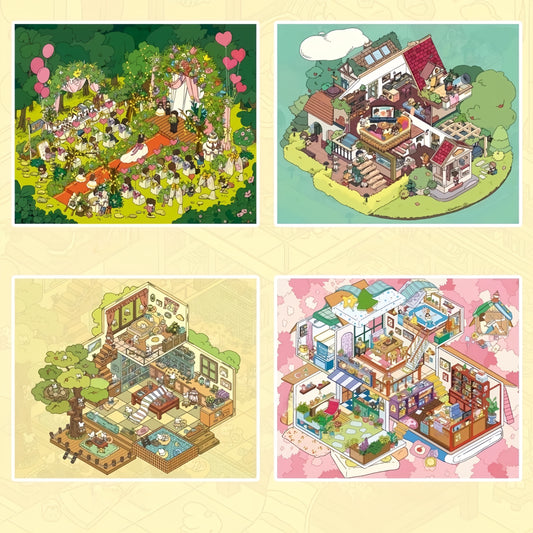 Dreamy Hideouts 3D Sticker | 4 Cute Miniature Scenes