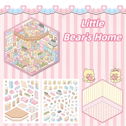 Paw's Shop 3D Sticker | 4 Cute Miniature Scenes