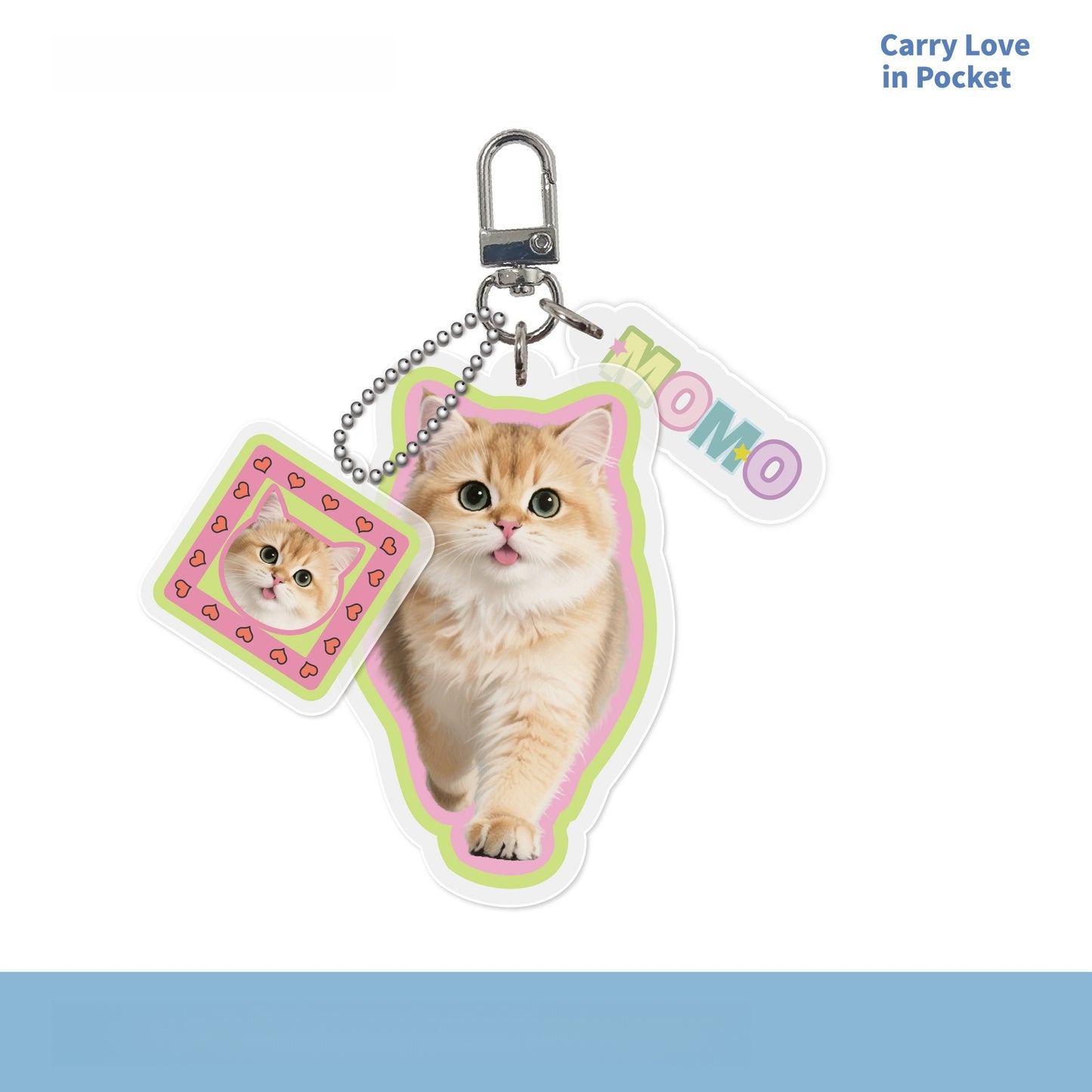 Custom Pet Photo Acrylic Bag Charm Keychain