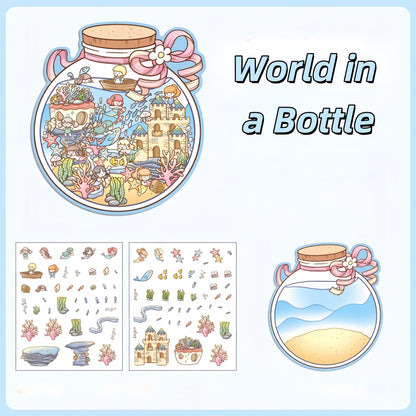 Tiny Dreamscape 3D Sticker | 4  Cute Miniature Scenes