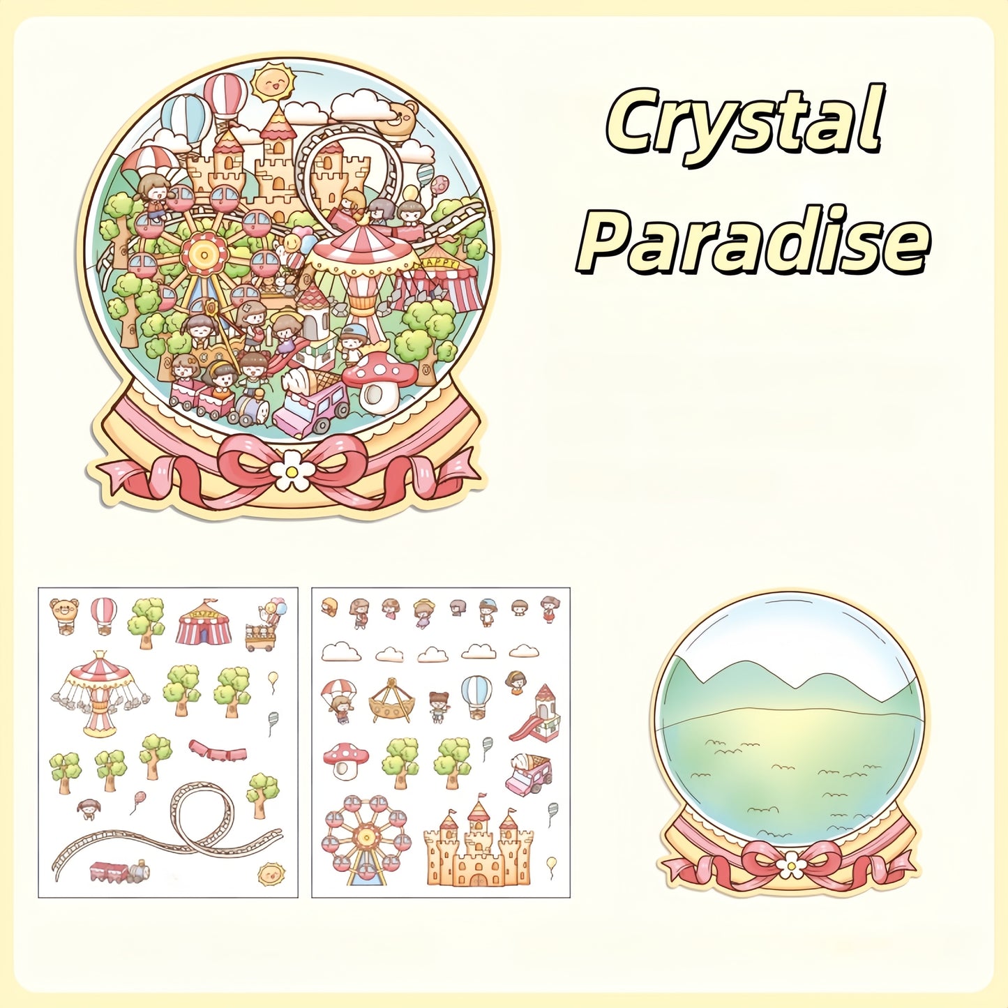 Tiny Dreamscape 3D Sticker | 4  Cute Miniature Scenes