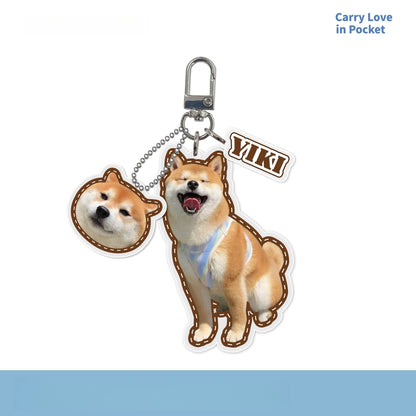 Custom Pet Photo Acrylic Bag Charm Keychain