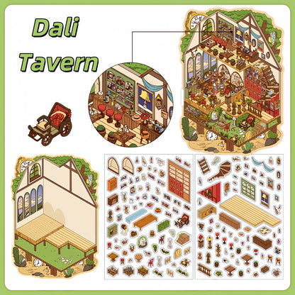 Little Corner 3D Sticker | 4 Cute Miniature Scenes