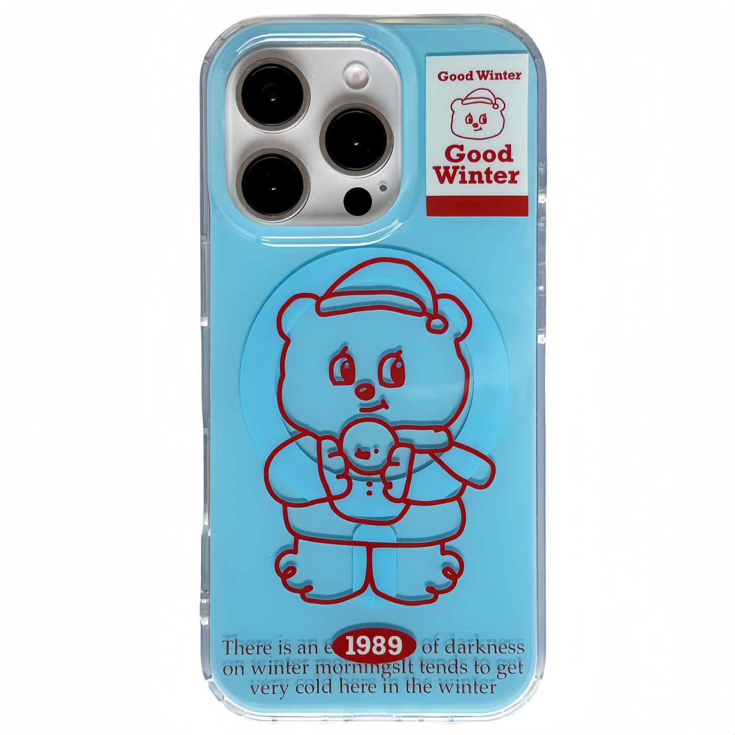 Bear Magnetic Card Holder Acrylic Phone Case