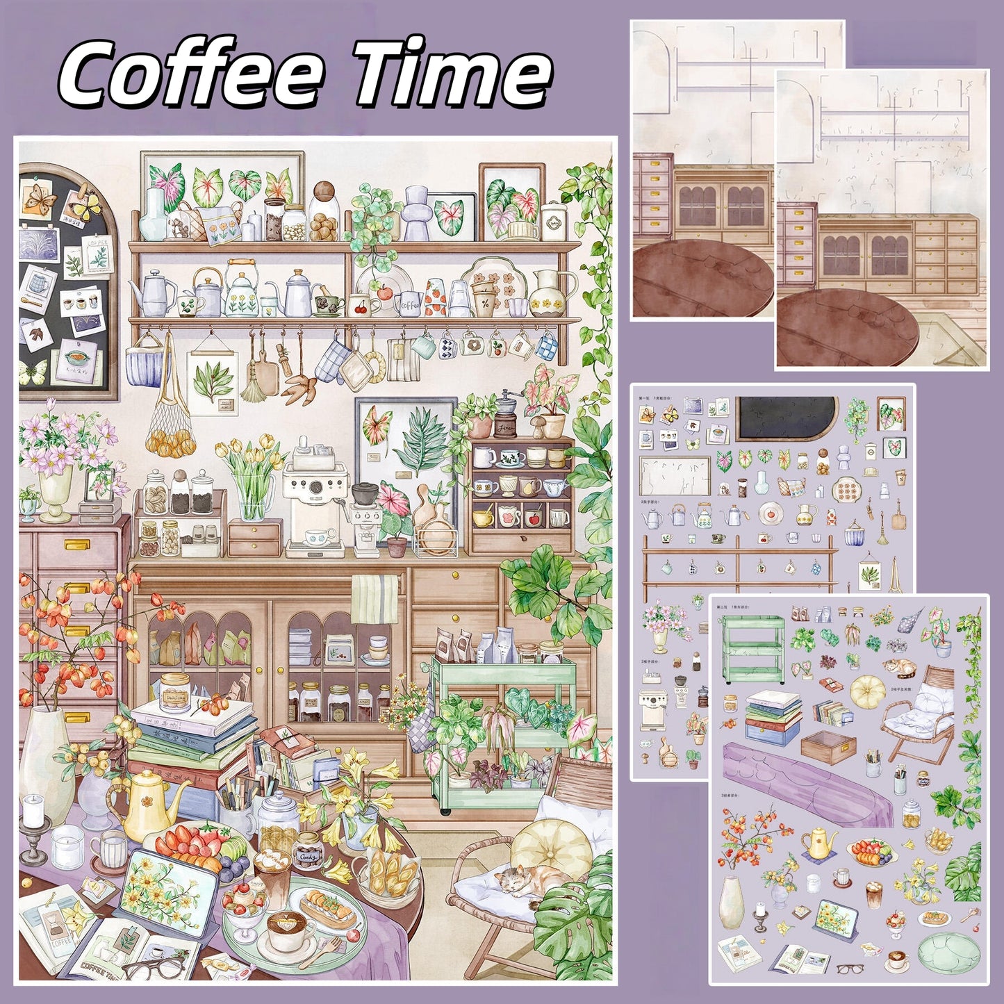 Slow Days 3D Sticker | 3 Cute Miniature Scenes
