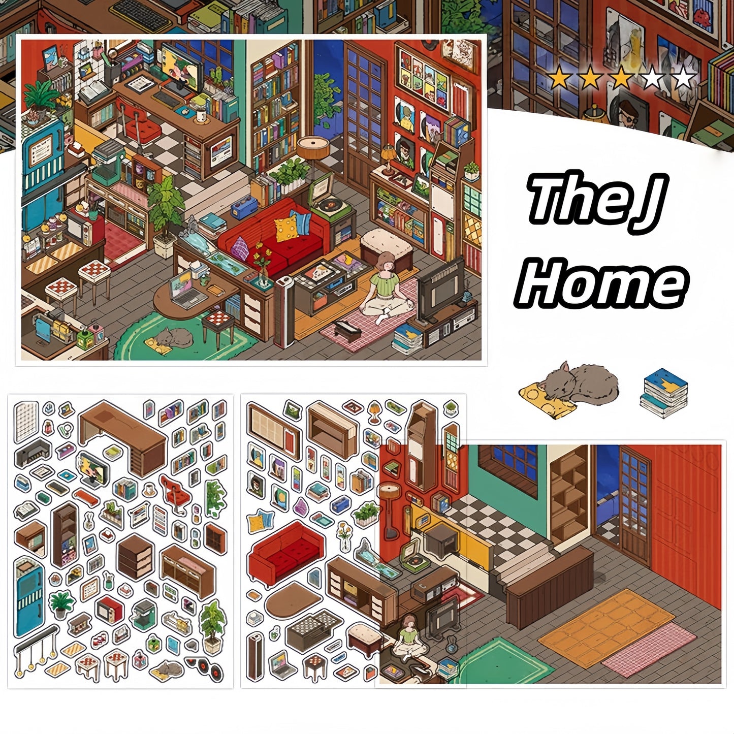 MBTI Home 3D Sticker | 2 Cute Miniature Scenes