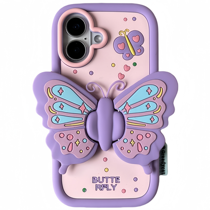 3D Butterfly Stand Silicone Phone Case