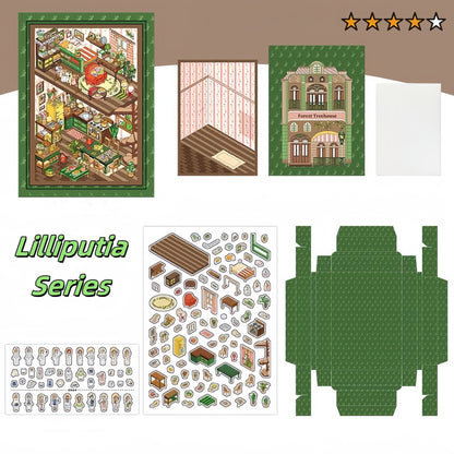 Lilliputian Series 3D Sticker | 4 Cute Miniature Scenes