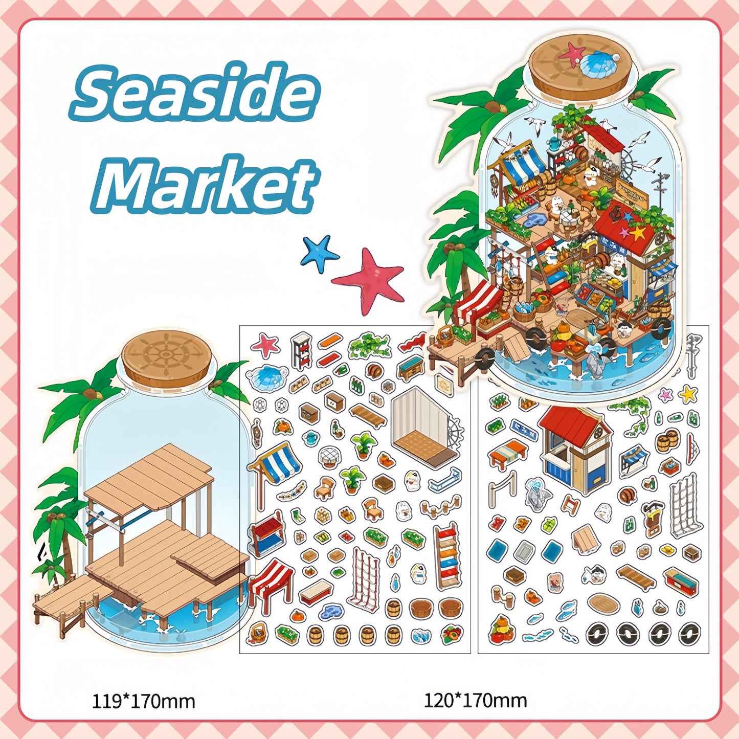 Simulation Management 3D Sticker | 4 Cute Miniature Scenes