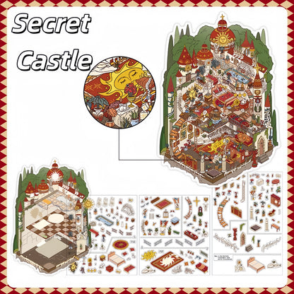 Scary Castle 3D Sticker | 2 Cute Miniature Scenes
