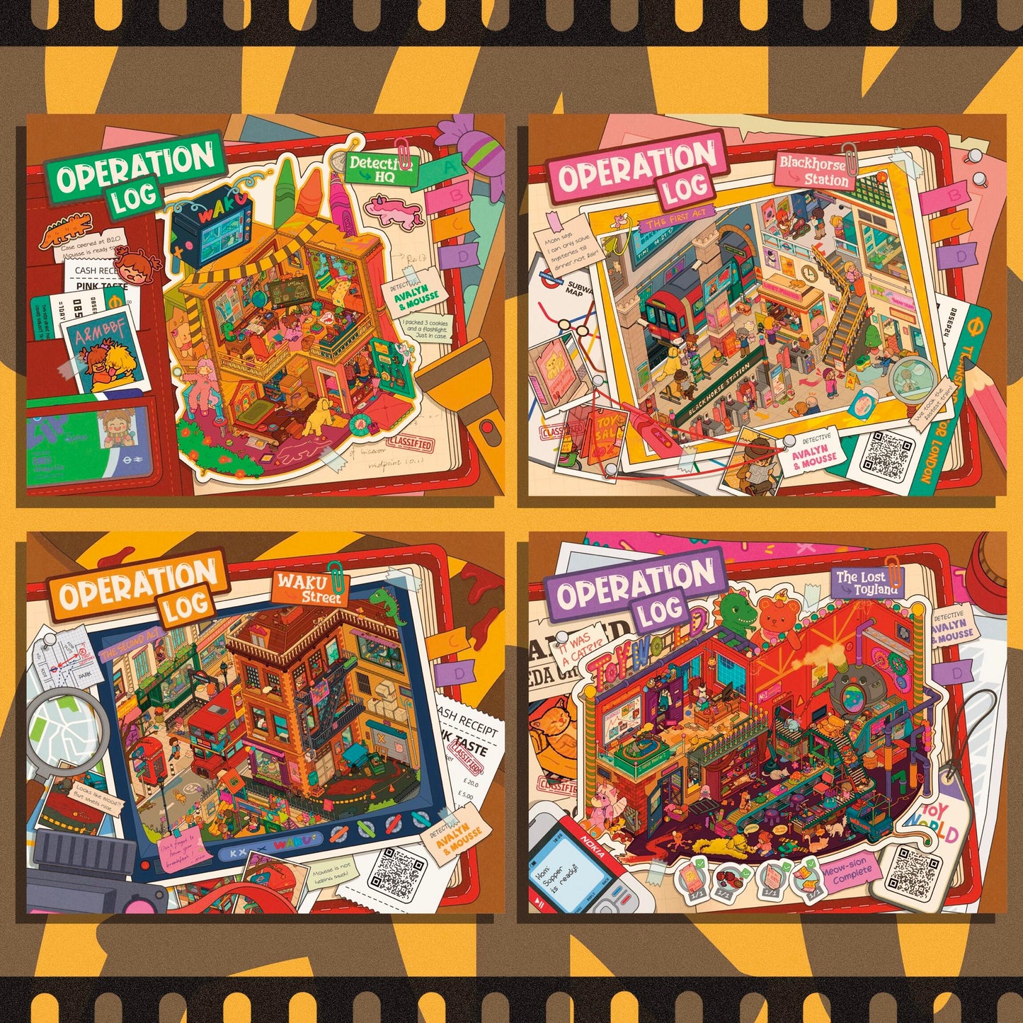 Dreamy Life 3D Sticker | 4 Cute Miniature Scenes