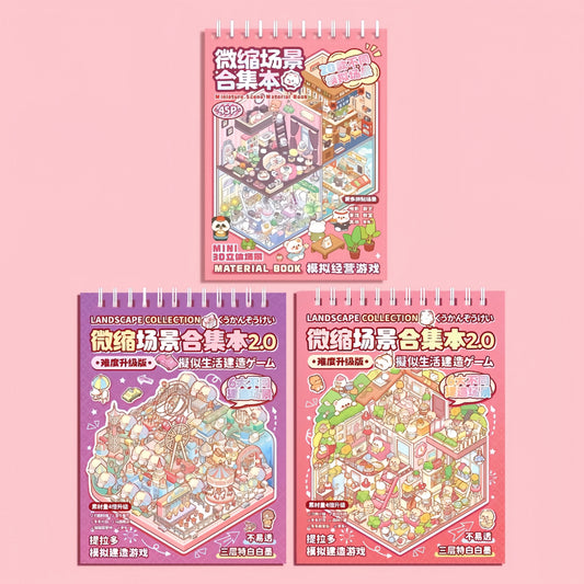 DIY 3D Sticker Material Book  – 1.0 (20 Scenes) | 2.0 A (6 Scenes) | 2.0 B (6 Scenes)