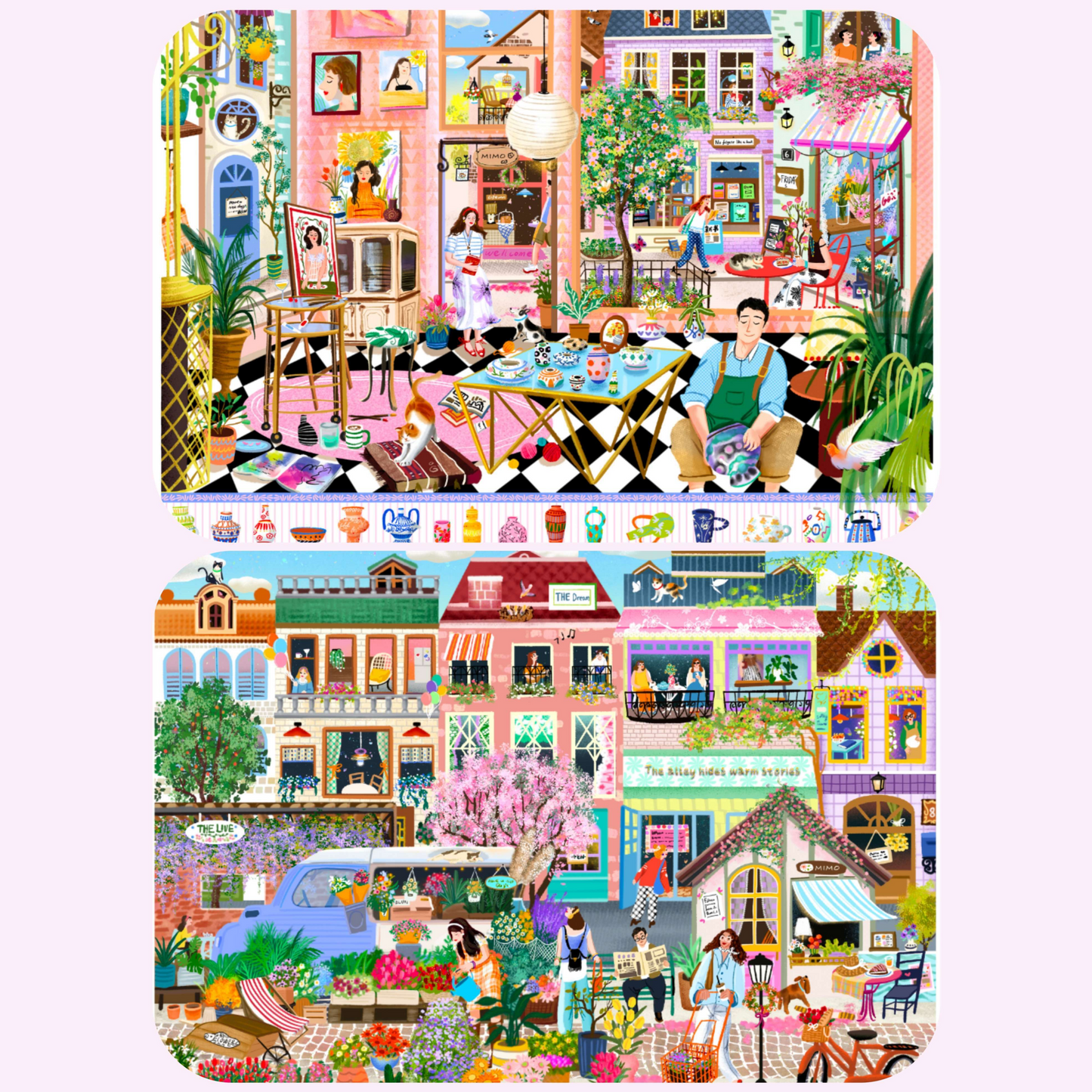 Floral Whispers 3D Sticker | 2 Cute Miniature Scenes