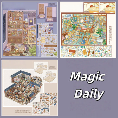 Magic Daily 3D Sticker | 2 Cute Miniature Scenes