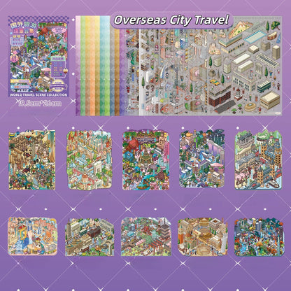 Overseas City Travel 3D Sticker Book