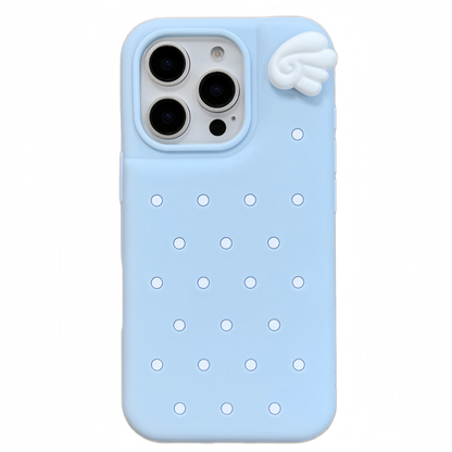 Polka Dot Angel Wings Silicone Phone Case