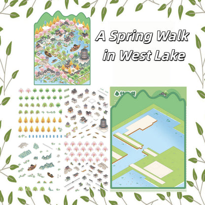 A Spring Walk in West Lake 3D Sticker