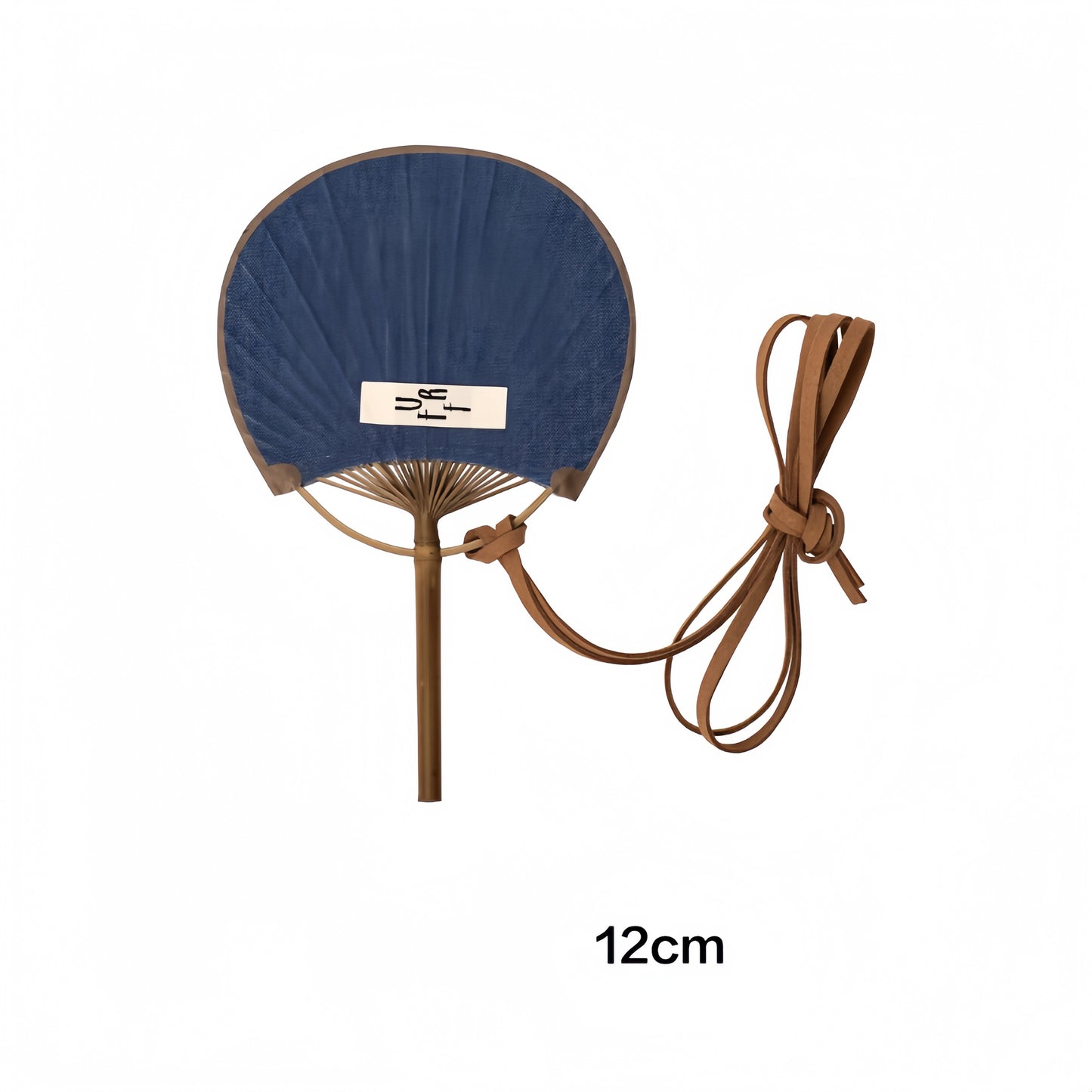 Bamboo Frame Denim Fan with Hanging Rope
