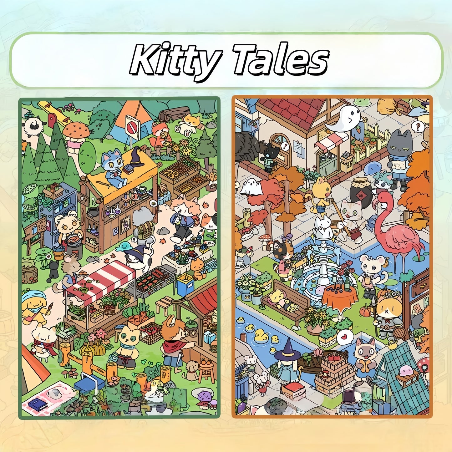 Kitty Tales 3D Sticker | 2 Cute Miniature Scenes