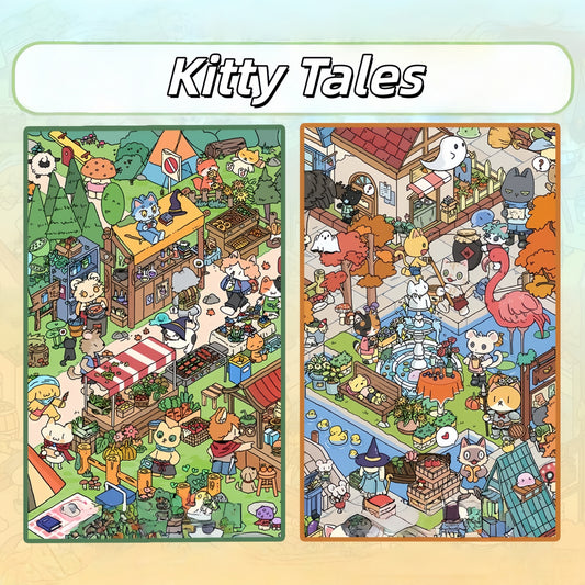 Kitty Tales 3D Sticker | 2 Cute Miniature Scenes