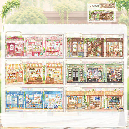 Tri-Fold Mini Corner Shop 3D Sticker | 6 Cute Miniature Scenes