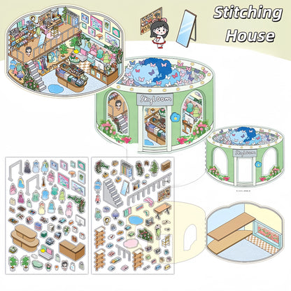 Quiet Atelier 3D Sticker | 4 Cute Miniature Scenes