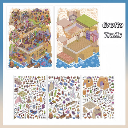 Echoes of the Unseen 3D Sticker | 2 Cute Miniature Scenes