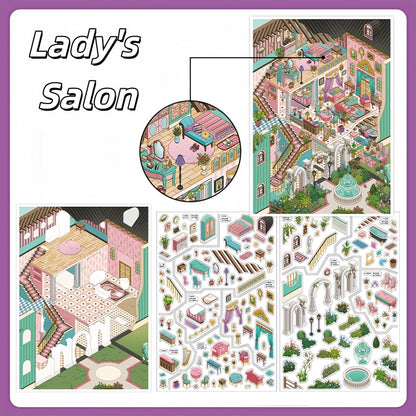 Noble Gathering 3D Sticker | 2 Cute Miniature Scenes