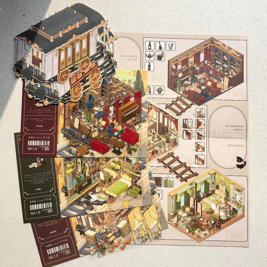 The Greenwich Special Train 3D Sticker | 3 Cute Miniature Scenes