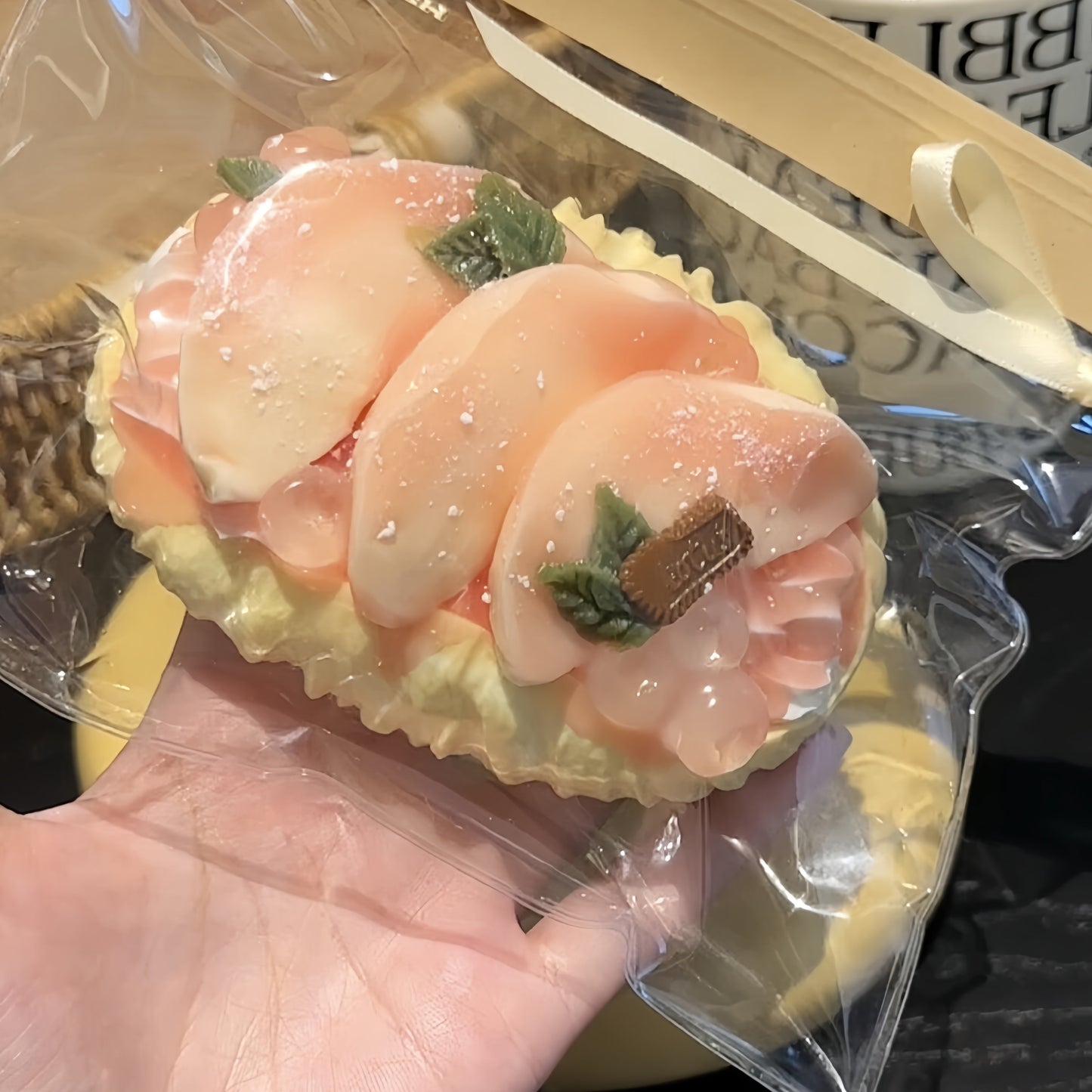 Peach Open-Faced Bun Squishy