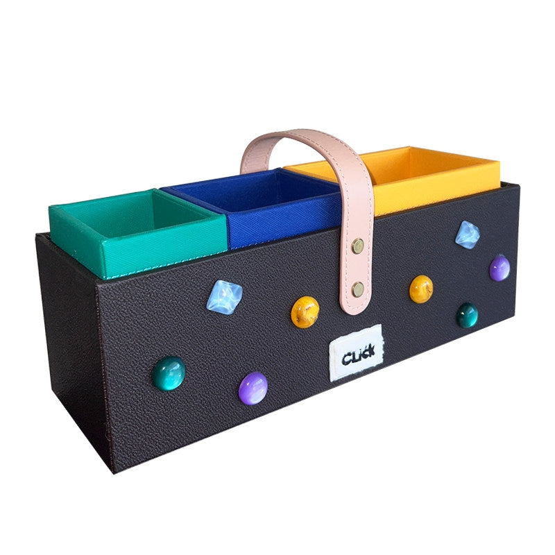 3-in-1 Divided Leather Desk Organizer