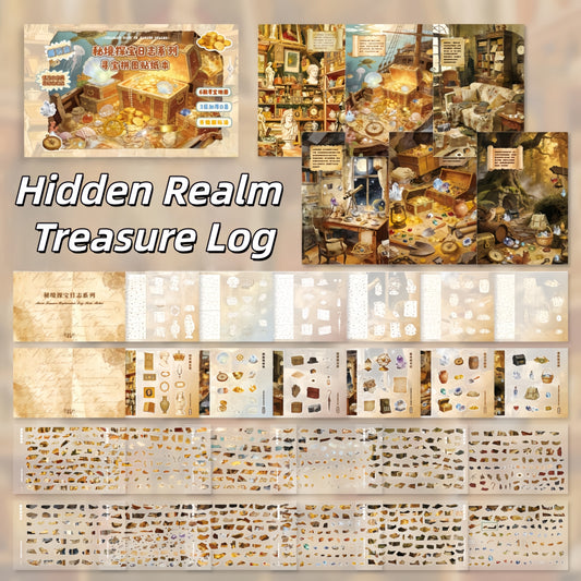Hidden Realm Treasure Log 3D Sticker Book