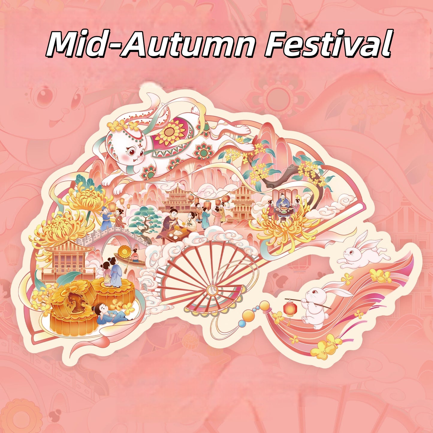 Chinese Culture 3D Sticker | 3 Cute Miniature Scenes