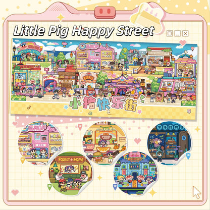 Little Pig Happy Street 3D Sticker Book