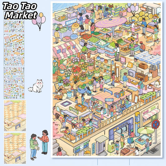 By the Shore 3D Sticker | 2 Cute Miniature Scenes