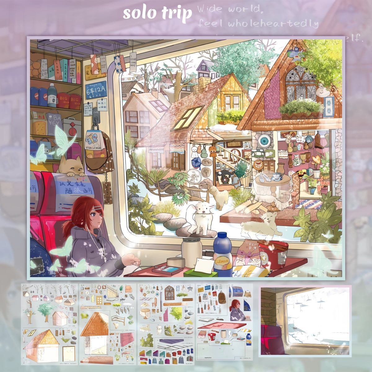 Journey Moments 3D Sticker | 2 Cute Miniature Scenes