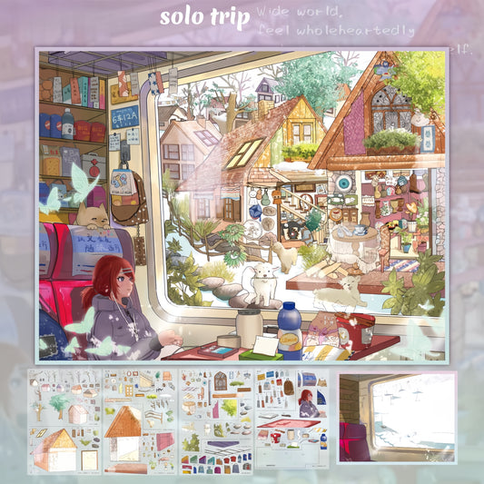 Journey Moments 3D Sticker | 2 Cute Miniature Scenes