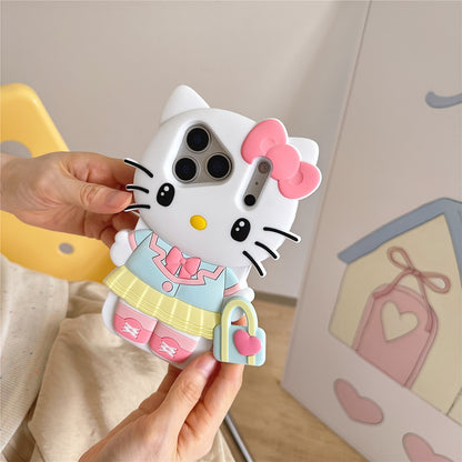 Cute Animal Holding a Bag Silicone Phone Case