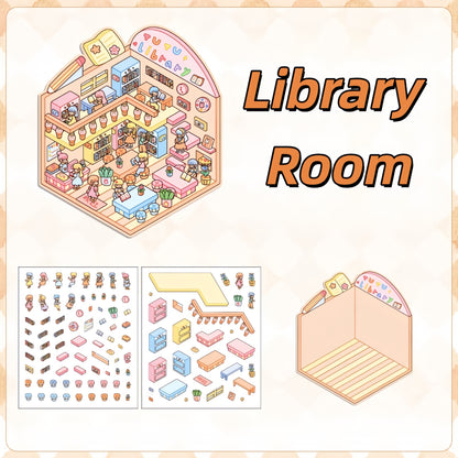 Tiny Exhibition 3D Sticker | 8 Cute Miniature Scenes