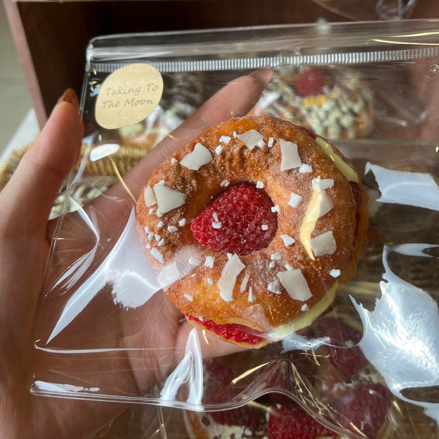 Strawberry Filled Bagel Squishy