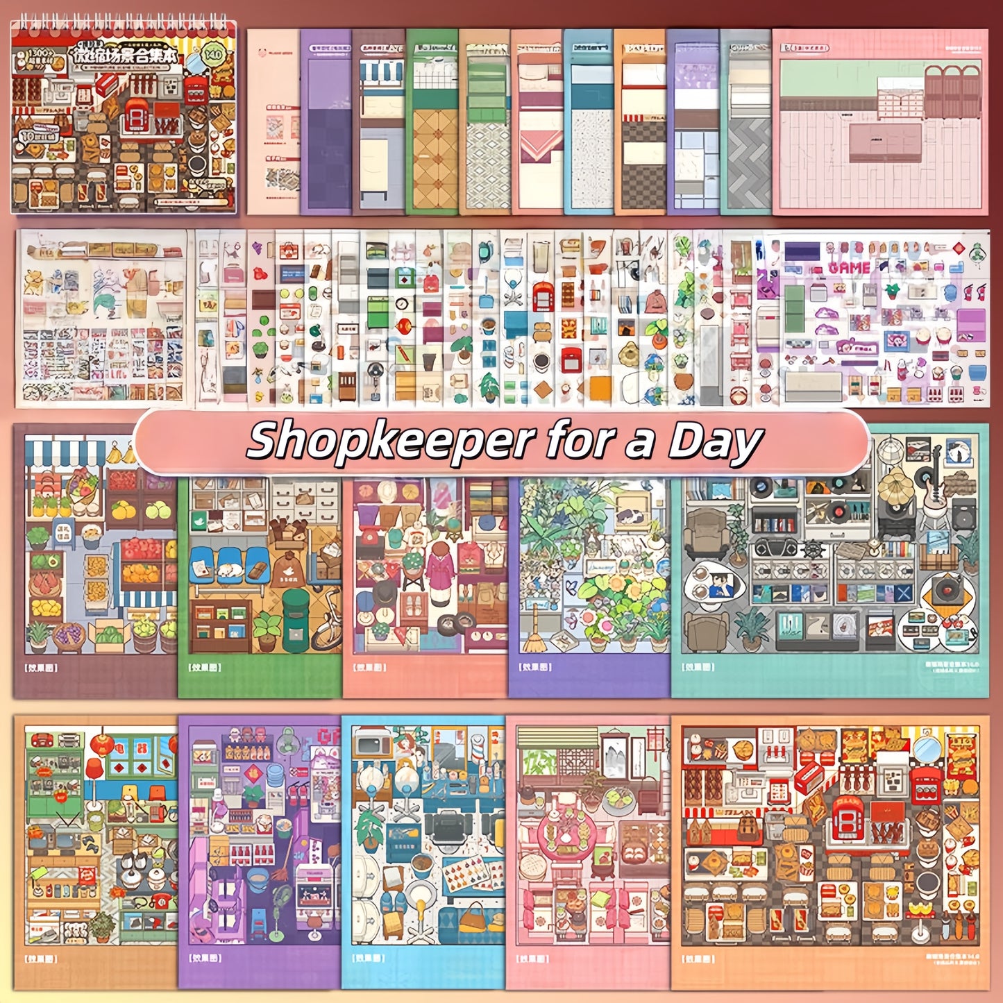 Shopkeeper for a Day 3D Sticker Book
