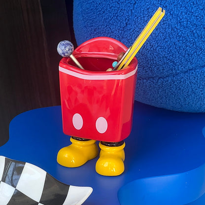 French Fries Box-Shaped Ceramic Pen Holder Desk Organizer