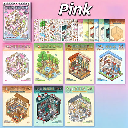 Cartoon Cottage 3D Sticker Book